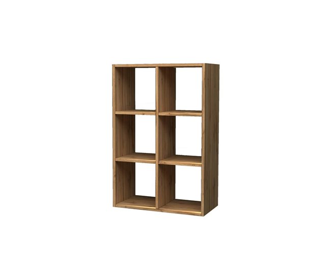 Conforama Librería Dmanzar Mueble con estantes Biblioteca de oficina 100% Made in Italy Roble 60x25h90 cm