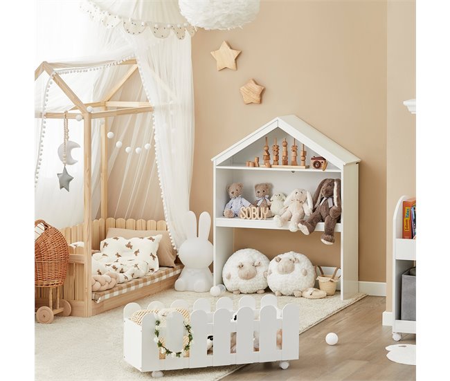 Conforama Librería Infantil Con 1 Cajón Móvil Estantería Infantil De Juguetes Y Libros 91 X 30 X 114cm KMB52-W SoBuy