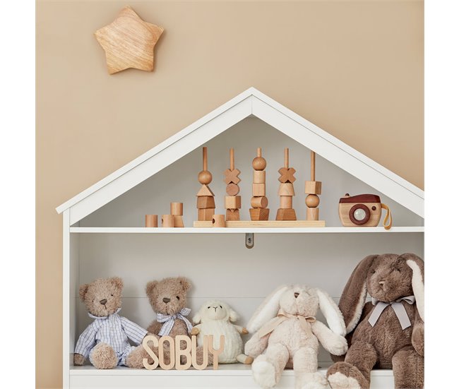 Conforama Librería Infantil Con 1 Cajón Móvil Estantería Infantil De Juguetes Y Libros 91 X 30 X 114cm KMB52-W SoBuy