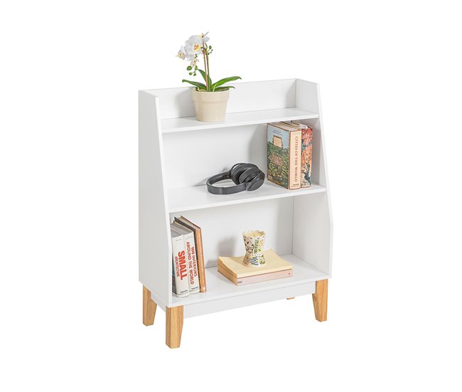 Conforama Librería Infantil para Niños con 3 estantes Estantería Estándar Infantil 60 x 25 x 80 cm KMB47-W SoBuy