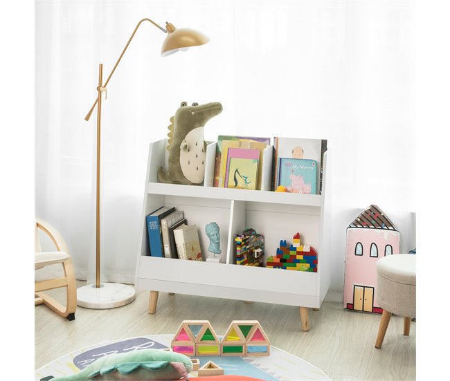 Conforama Librería Infantil Para Niños Estantería Estándar Infantil Blanco 86 X 36 X 77cm KMB19-W SoBuy