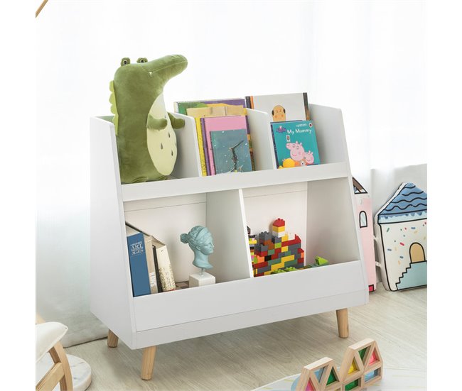 Conforama Librería Infantil Para Niños Estantería Estándar Infantil Blanco 86 X 36 X 77cm KMB19-W SoBuy