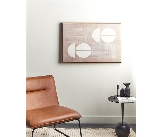 Conforama Lienzo Enmarcado Abstracto Beige 63 X 93 Cm RACALE