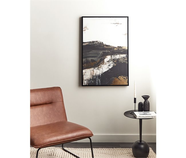 Conforama Lienzo Enmarcado Abstracto Blanco Y Negro 63 X 93 Cm STATTE