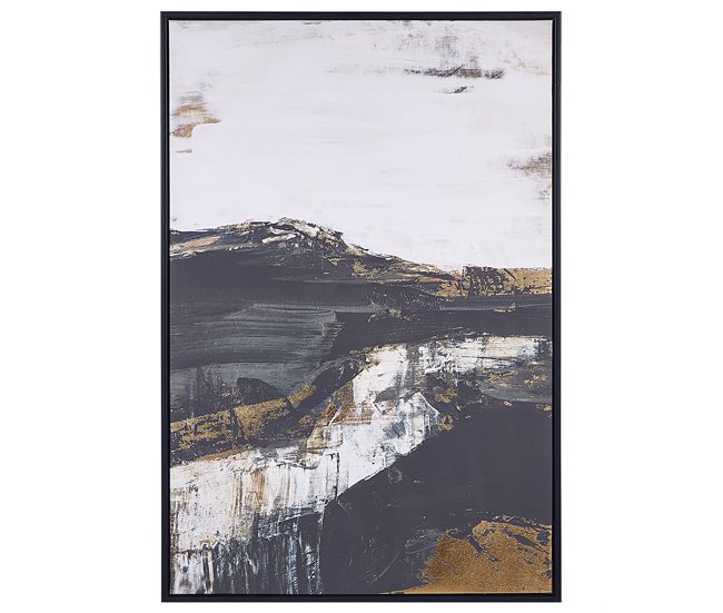 Conforama Lienzo enmarcado abstracto blanco y negro 63 x 93 cm STATTE