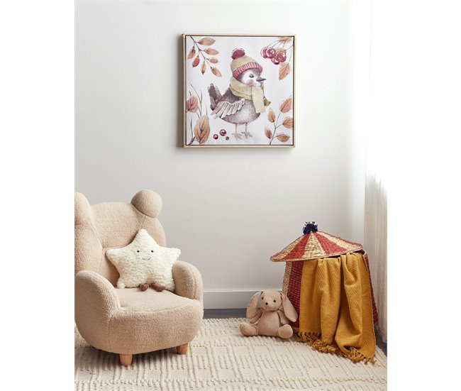 Conforama Lienzo Enmarcado Pájaro Multicolor 63 X 63 Cm CASTRO