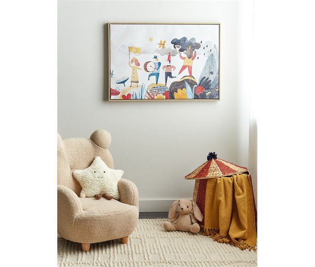 Conforama Lienzo Enmarcado Personajes Multicolor 93 X 63 Cm BIBBIENA