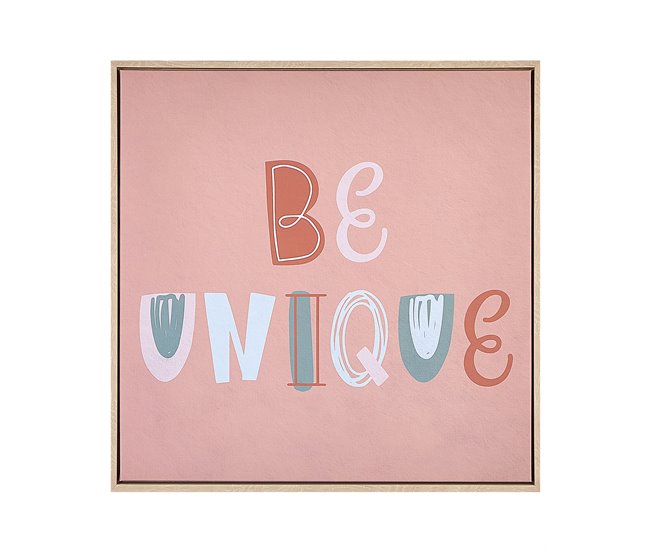 Conforama Lienzo enmarcado texto rosa 63 x 63 cm TAURISANO