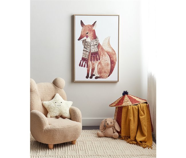 Conforama Lienzo Enmarcado Zorro Marrón 63 X 93 Cm MUCCIA