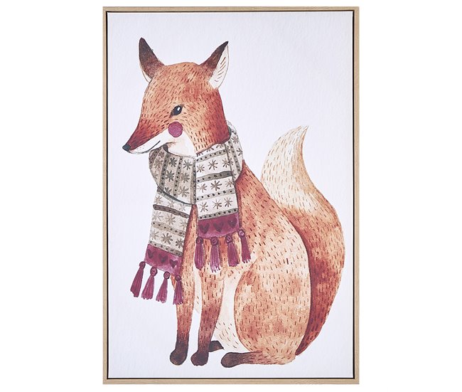 Conforama Lienzo enmarcado zorro marrón 63 x 93 cm MUCCIA