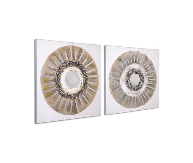 Conforama Lienzos Presume De Casa Universe80*80*3plateado Y Doradolienzo