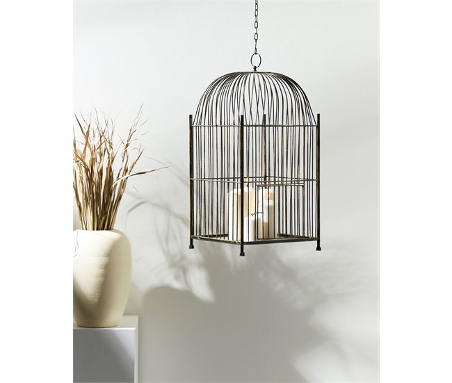 Conforama Linterna De Metal 62 Cm Efecto Oro Envejecido COMOROS