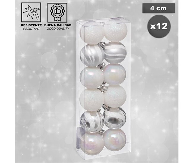 Conforama Lote De 12 Bolas Navideñas De 40 Mm. Diseño Surtido