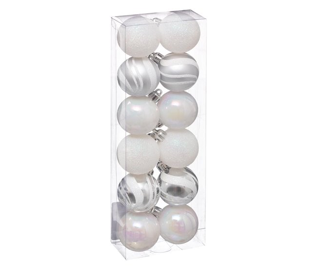 Conforama Lote de 12 bolas navideñas de 40 mm. Diseño surtido