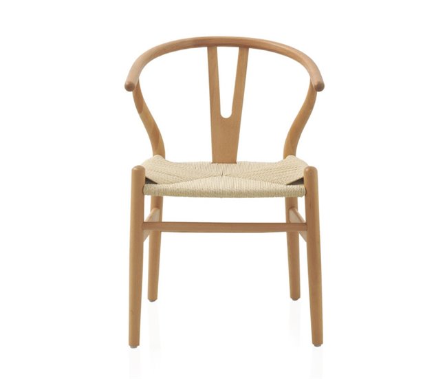 Conforama Lote De 4 Sillas De Madera De Haya Con Asiento Trenzado