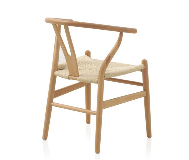 Conforama Lote De 4 Sillas De Madera De Haya Con Asiento Trenzado