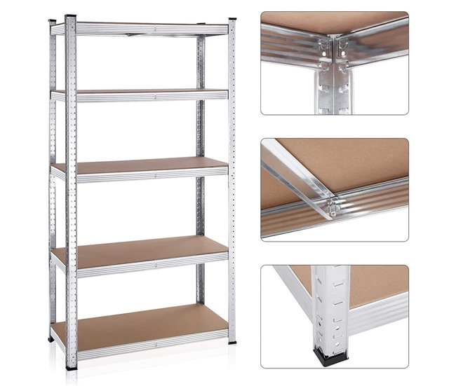 Conforama Lote De Dos Estanterías De 5 Niveles Con Tablas Ajustables - H180 Cm