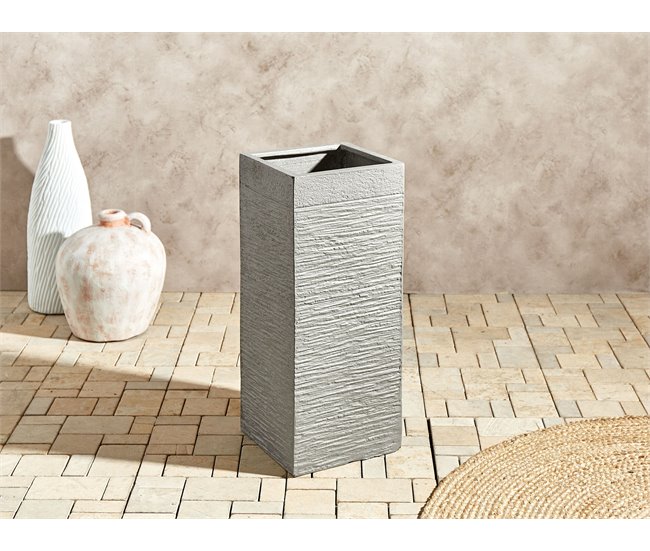 Conforama Maceta Cuadrada Gris Pardo 26 X 26 X 60 DION