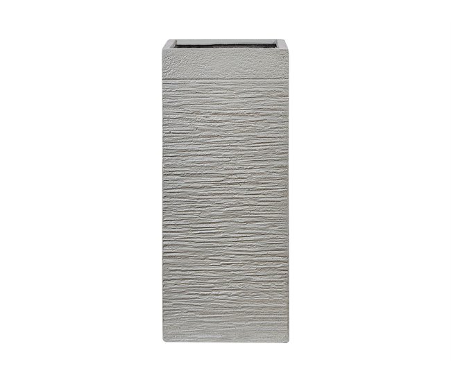 Conforama Maceta cuadrada gris pardo 26 x 26 x 60 DION
