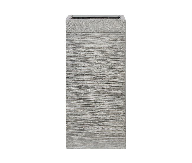 Conforama Maceta cuadrada gris pardo 33 x 33 x 70 cm DION