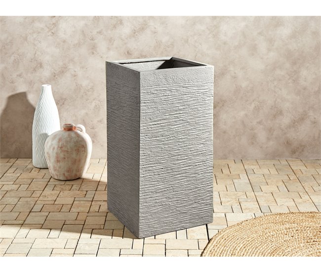 Conforama Maceta Cuadrada Gris Pardo 40 X 40 X 77 Cm DION