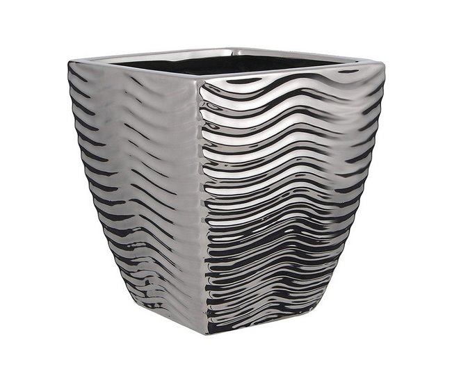 Conforama Macetero Mica Decorations Cerámica Plateado