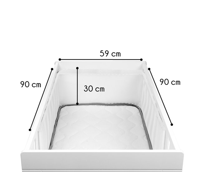 Conforama Malla Transpirable Oxygen© De Cuna Bebé 60x120 Con Tela Transpirable 100% (sin Relleno). Previene Riesgo De Asfixia. Lovely Bear