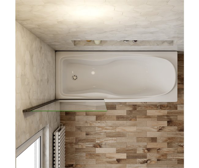 Conforama Mampara De Bañera Abatible Vidrio Templado 6mm Negro Mate (78-80)X140cm