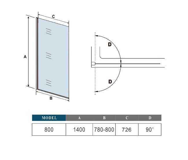 Conforama Mampara De Bañera Abatible Vidrio Templado 6mm Negro Mate (78-80)X140cm