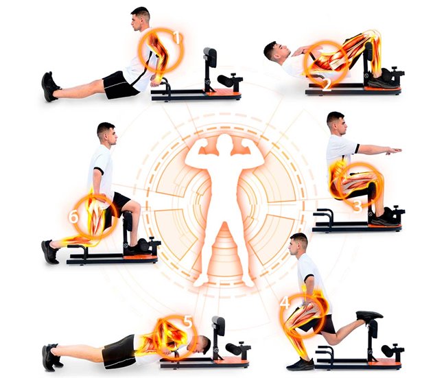 Conforama Máquina Sentadillas Abdominales Trainer Crouch Pierna Glúteo Entrenamiento Ejercicio. Gridinlux