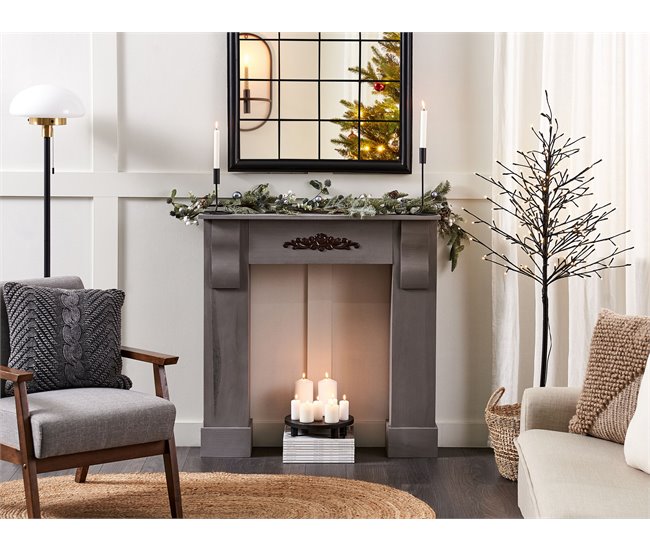 Conforama Marco Para Chimenea De Madera Gris 97 X 99 Cm MANDRE