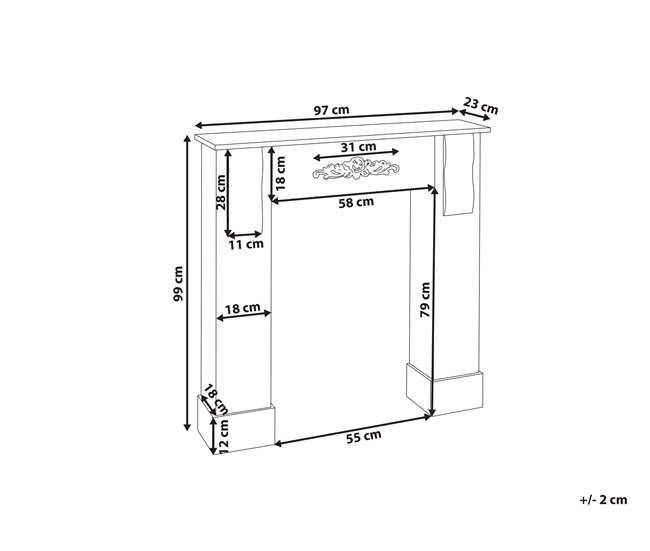 Conforama Marco Para Chimenea De Madera Gris 97 X 99 Cm MANDRE