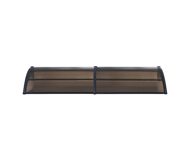 Conforama Marquesina Exterior Para Puertas Mellerud Protección Policarbonato / Plástico 240 X 100 Cm - Negro Y Marrón [en.casa]