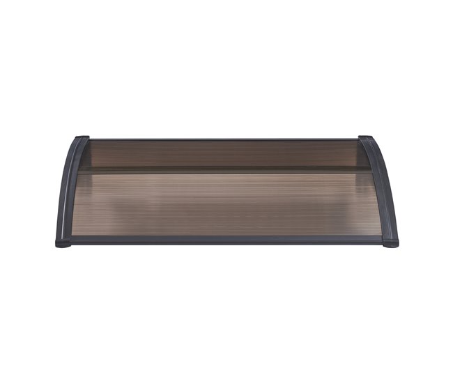 Conforama Marquesina Exterior Para Puertas Mellerud Protección Policarbonato / Plástico 100 X 60 Cm - Negro Y Marrón [en.casa]