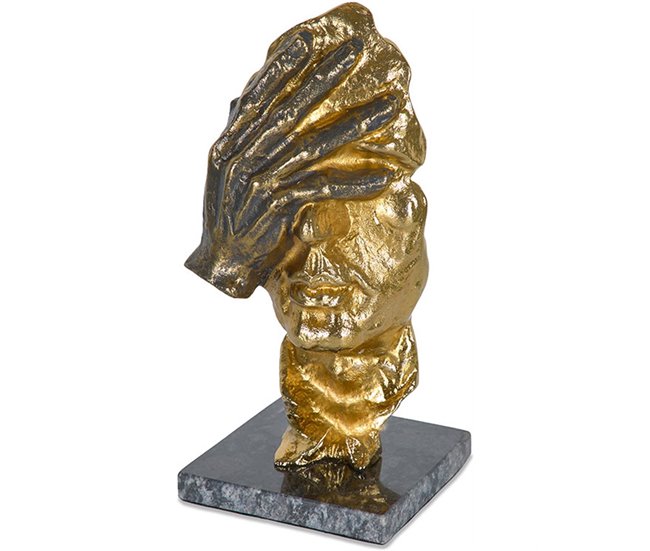 Conforama Máscara Presume De Casa Hollywood14.5*27.5*12dorado/negrometal/marmol