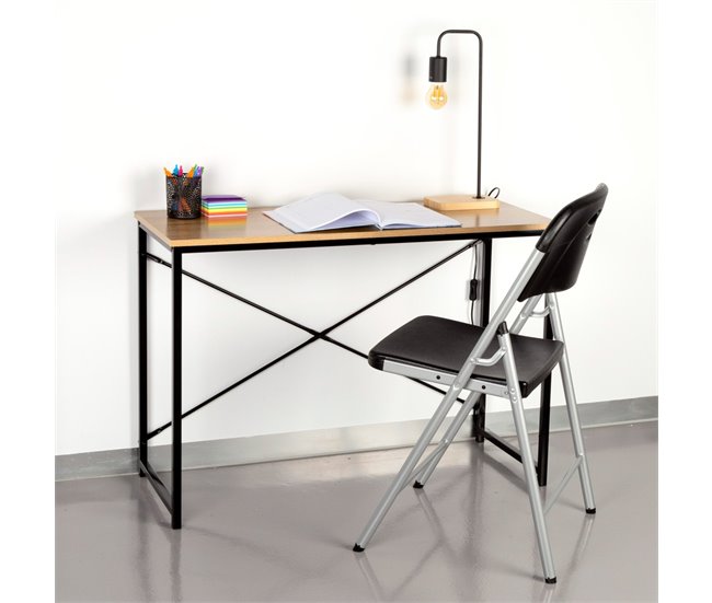 Conforama Max Home Escritorio Madera Y Acero 100x40x70 Cm