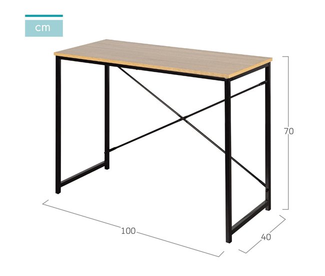 Conforama Max Home Escritorio Madera Y Acero 100x40x70 Cm