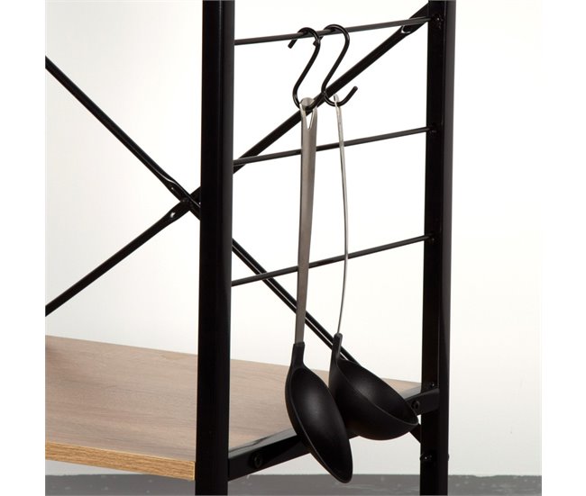 Conforama Max Home Mueble Auxiliar Cocina Madera Y Acero Máx.18 Kg