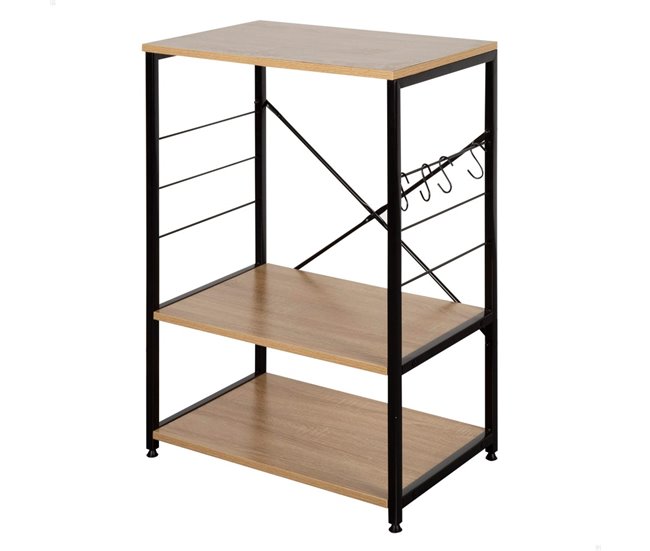 Conforama Max Home Mueble auxiliar cocina madera y acero máx.18 kg