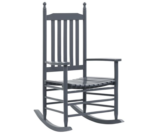 Conforama Mecedora Con Asiento Curvado Madera De álamo Gris