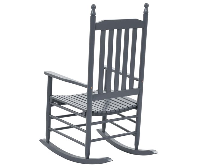 Conforama Mecedora Con Asiento Curvado Madera De álamo Gris