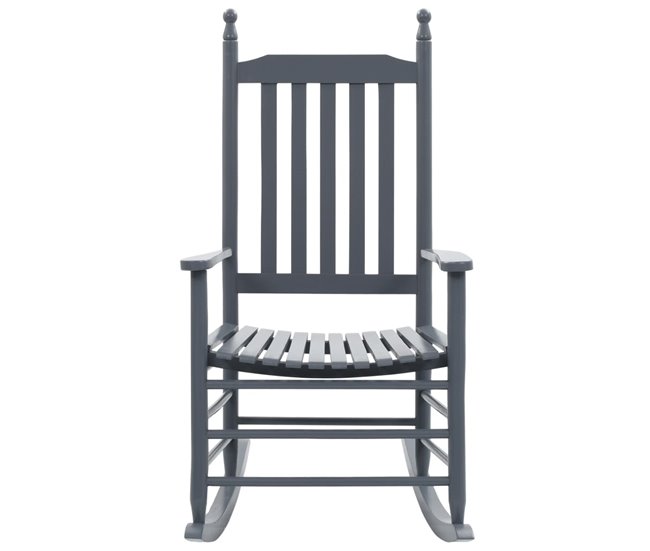 Conforama Mecedora con asiento curvado madera de álamo gris