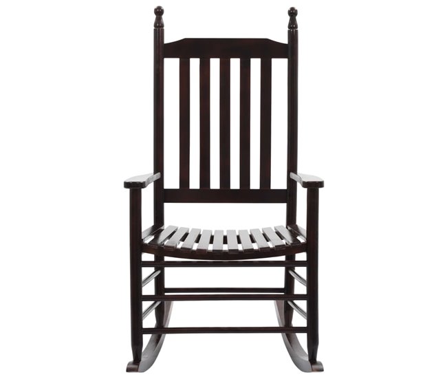 Conforama Mecedora con asiento curvo madera de álamo marrón