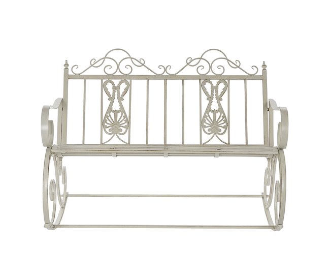 Conforama Mecedora DKD Home Decor Metal Aluminio Blanco (118 X 90 X 92 Cm)