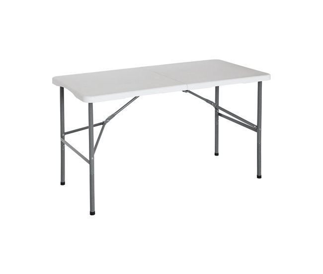 Conforama MegaPack 10 Mesas Plegables Portátiles Resina 122cm Blanco 7house