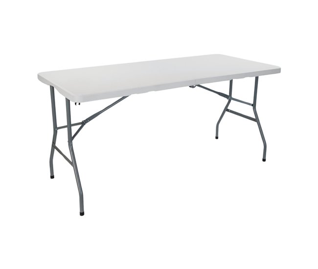 Conforama MegaPack 10 Mesas Plegables Portátiles Resina 150cm Blanco 7house