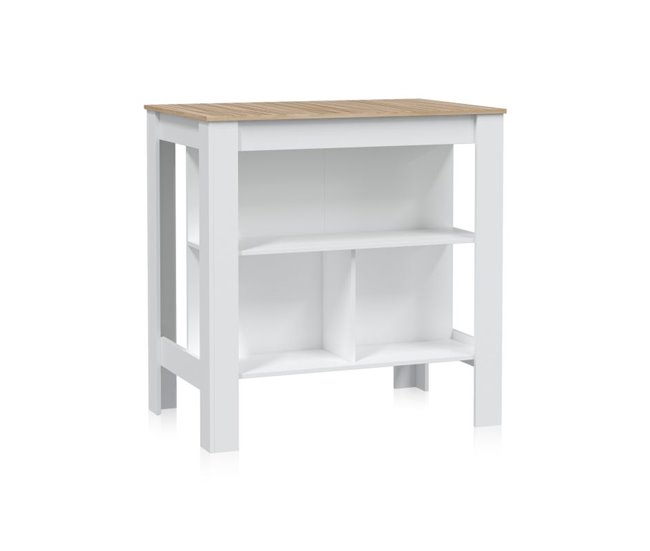 Conforama Mesa Alta Nitza Blanco Artik (Blanco Mate) - Natur 103 X 105 X Cm