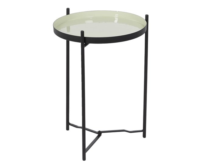 Conforama Mesa auxiliar 35 5 x 35 5 x 50 5 cm Negro Verde Hierro