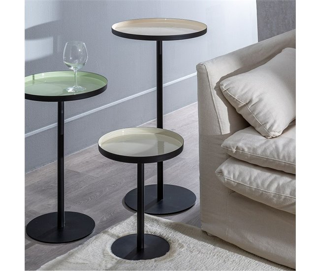 Conforama Mesa Auxiliar 35 5 X 35 5 X 64 5 Cm Negro Verde Hierro