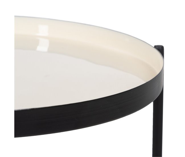 Conforama Mesa Auxiliar 40 5 X 40 5 X 60 5 Cm Negro Crema Hierro